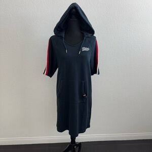Tommy Hilfiger Navy Hoodie Dress with Red and White Accents size L